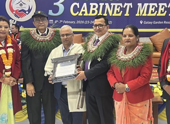 लायन्स डिष्ट्रिक्ट ३२५ आर नेपालद्वारा सञ्चारकर्मी अधिकारीलाई सम्मान