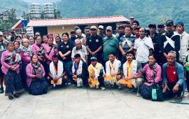 अन्नपूर्ण म्याराथनमा तेस्रो बनेका सचिन गुरुङलाई घान्द्रुकमा भव्य सम्मान