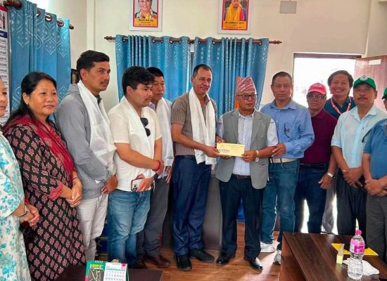 बाढीपहिरो प्रभावित अन्नपूर्ण गाउँपालिकालाई तमु धिं नेपालको ३ लाख सहयोग