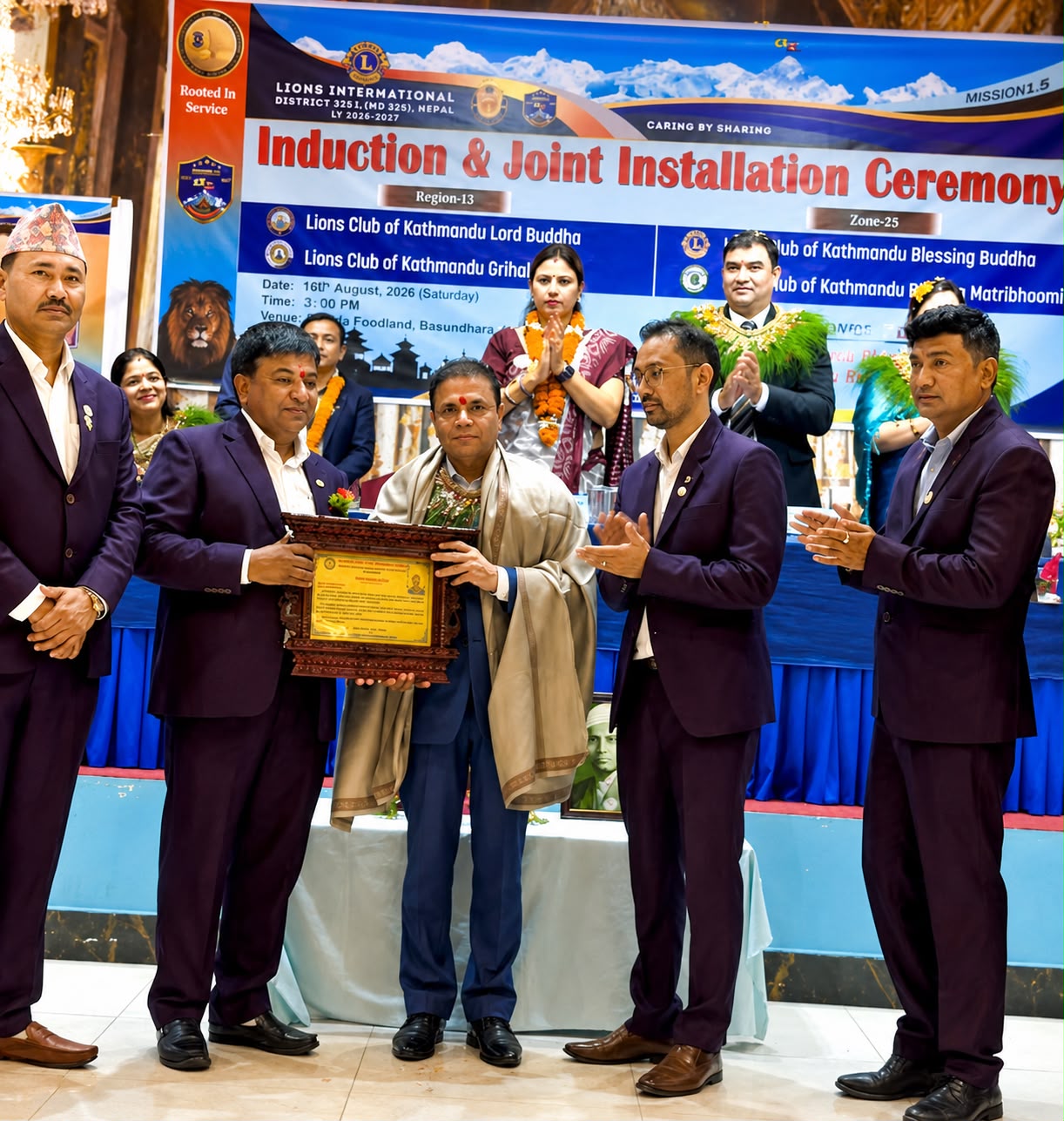 लायन्सको संयुक्त पदस्थापनमा अन्तर्राष्ट्रिय डाइरेक्टर राजन लम्साल र सांसद बदन भण्डारी सम्मानित